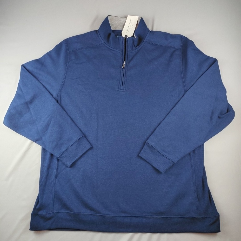NWT Boxercraft 1/4 Zip Pullover Men's 2XL Medium Blue Long Sleeve Fall Warm